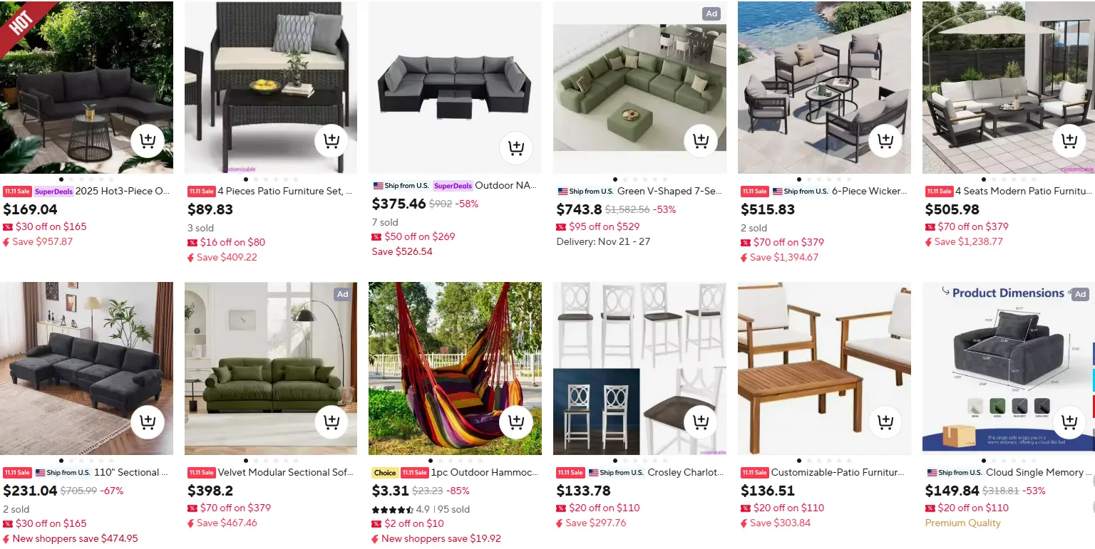 home furniture products