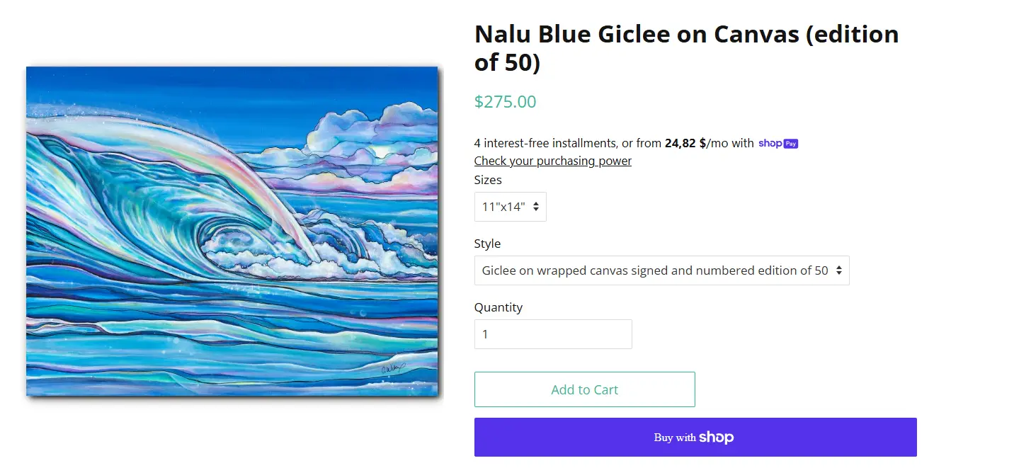 giclee POD product example