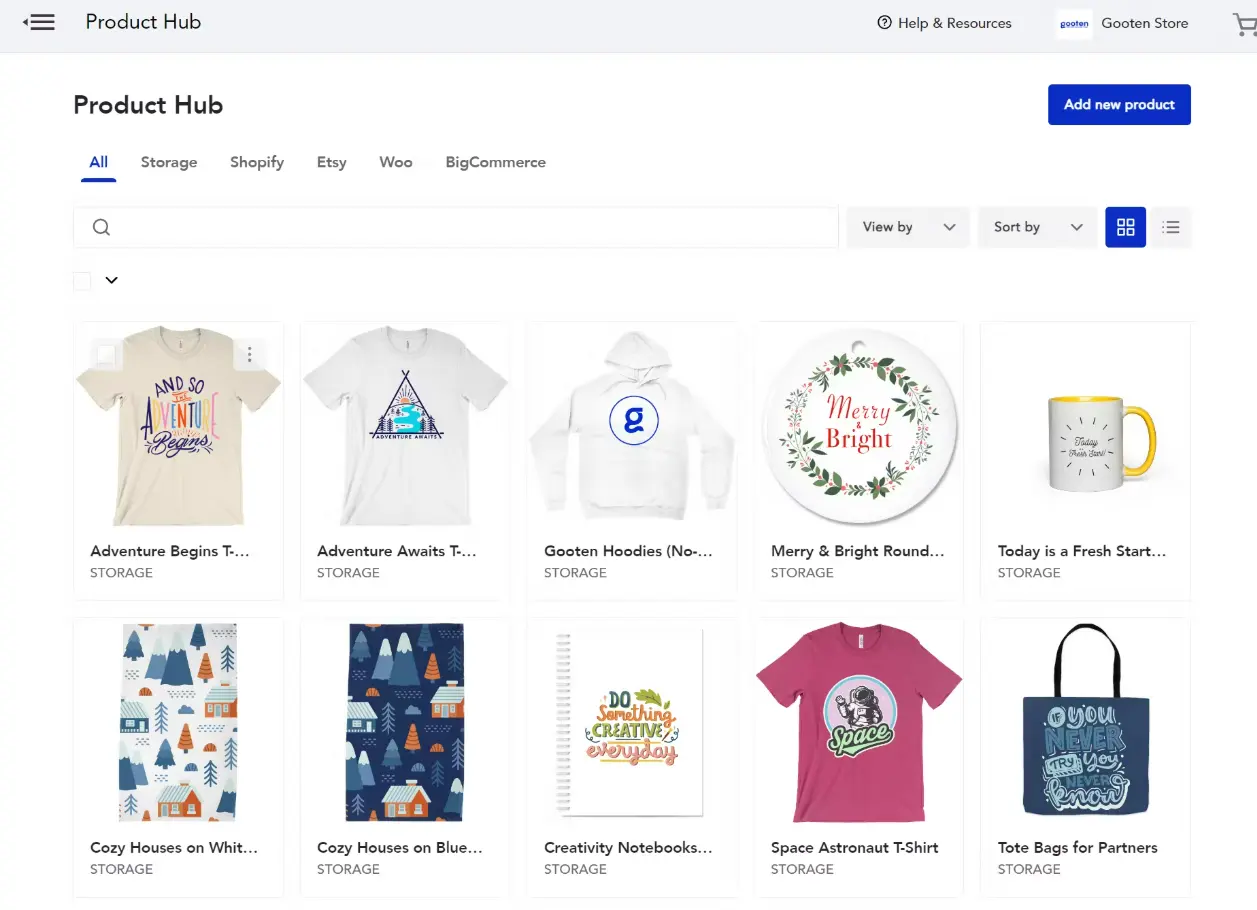 Gooten Shopify POD app