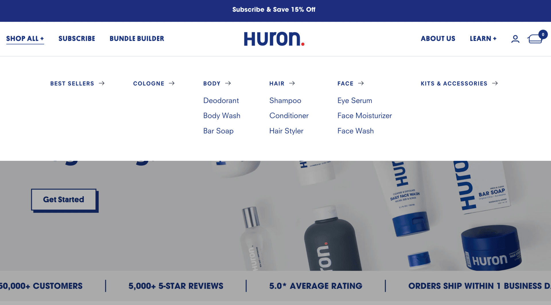 Huron website - Example of Adding Non-Shipping Links