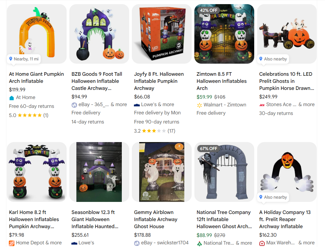 Halloween inflatables examples
