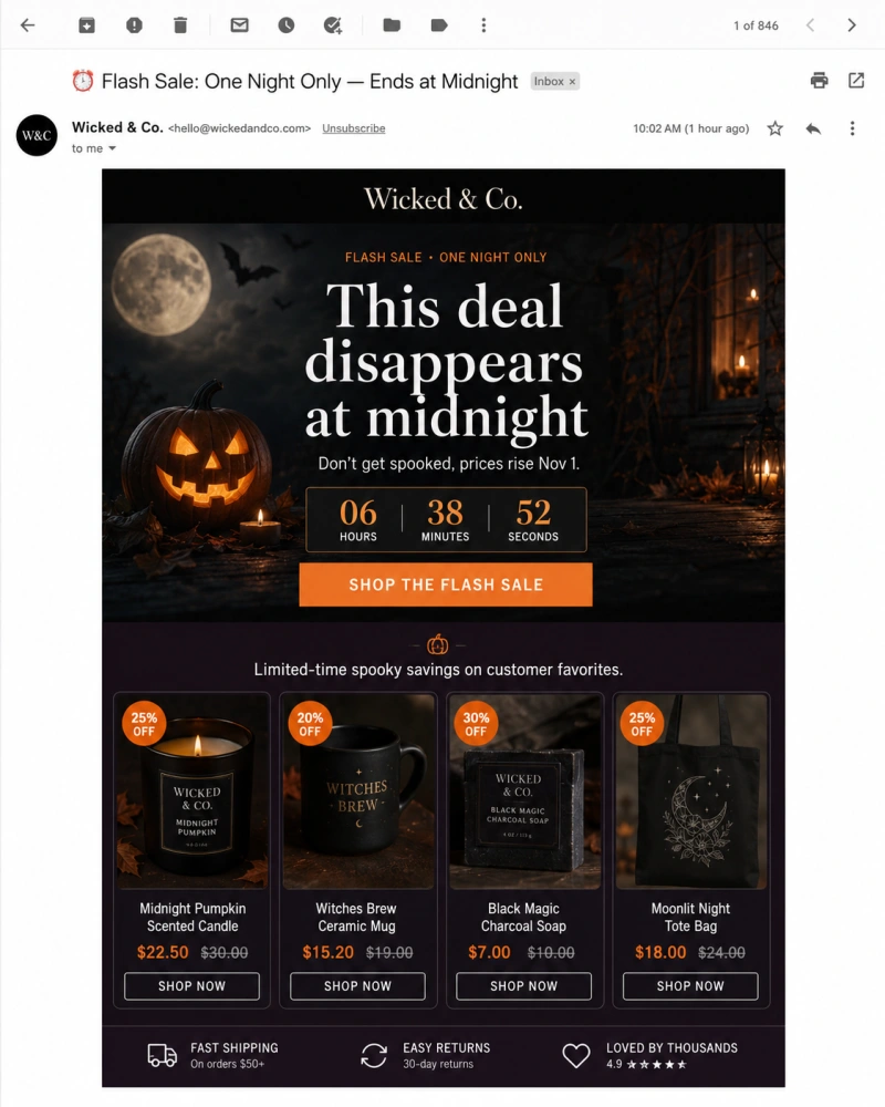 Run A Flash Sale With A Countdown Timer example