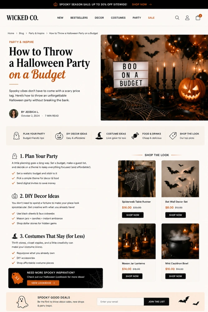 Create Shareable, On-Theme Content example