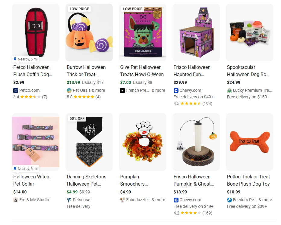 Pet Products examples