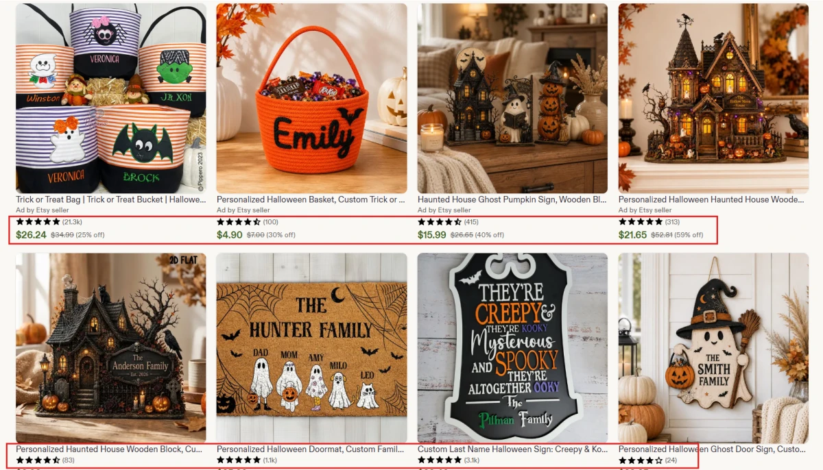 Personalized and family matching Halloween design examples