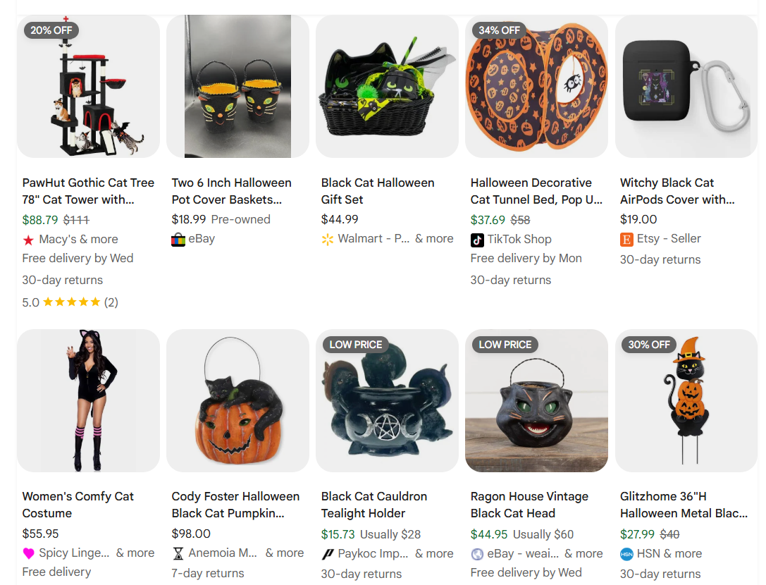 Black cat Halloween design examples