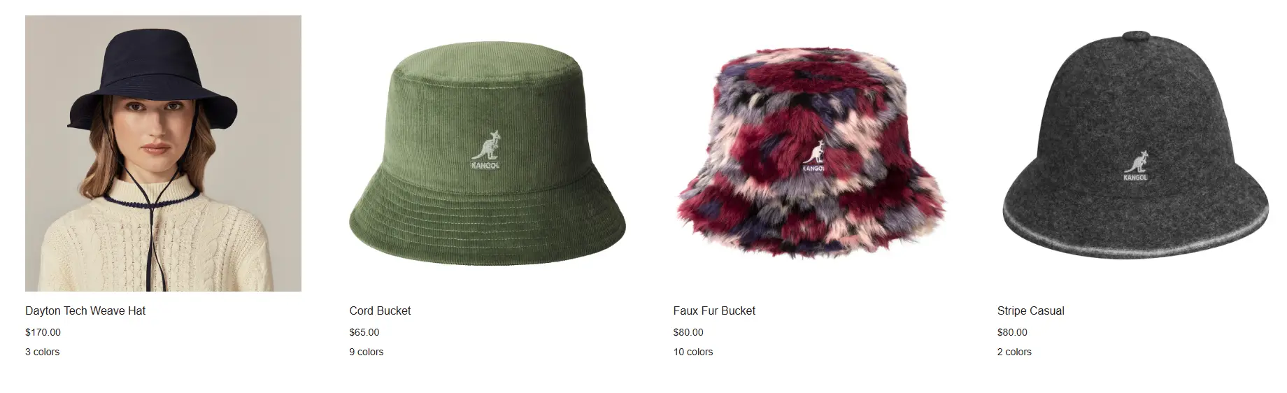 hats product pages