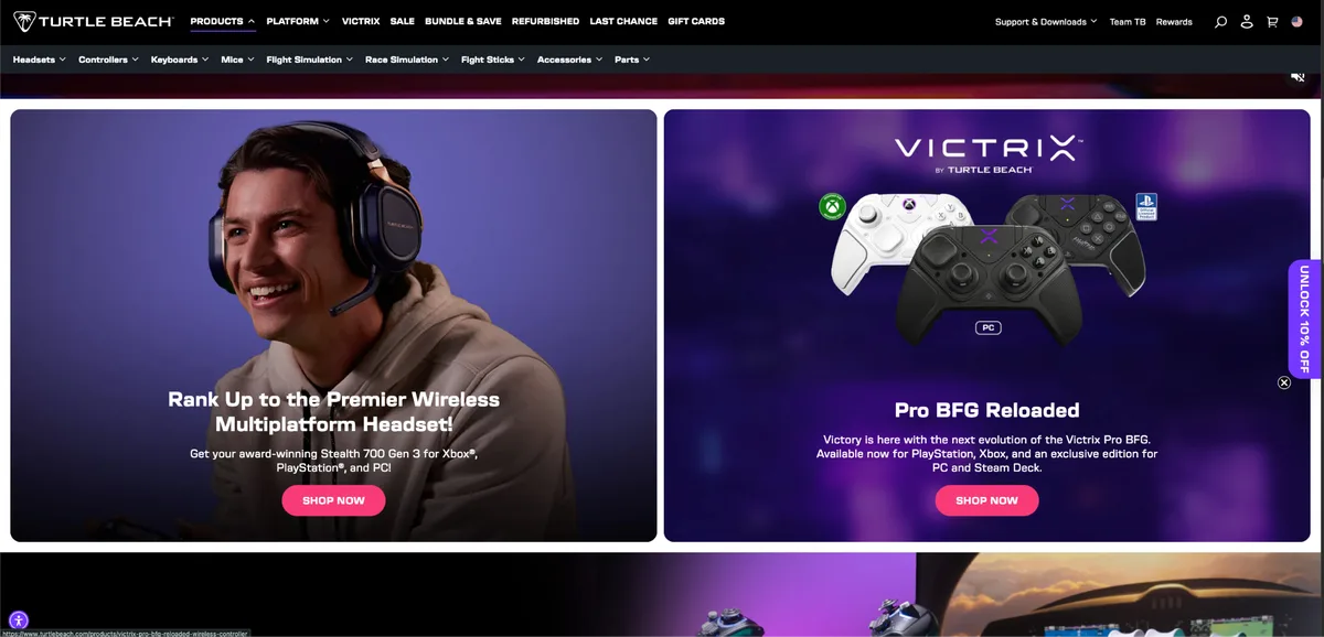 Turtle Beach homepage