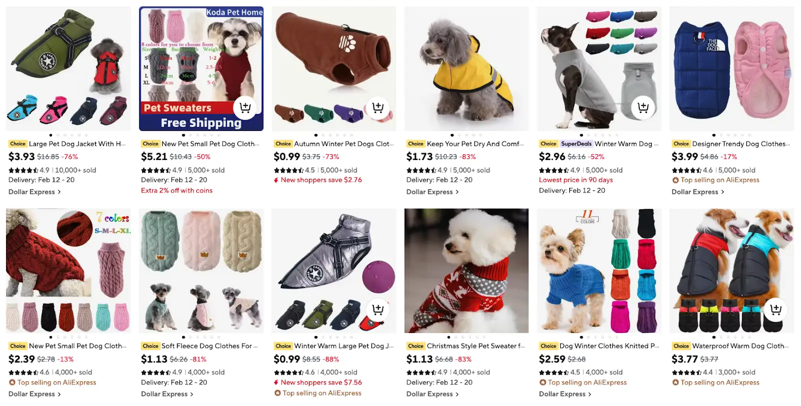 Pet Clothing products