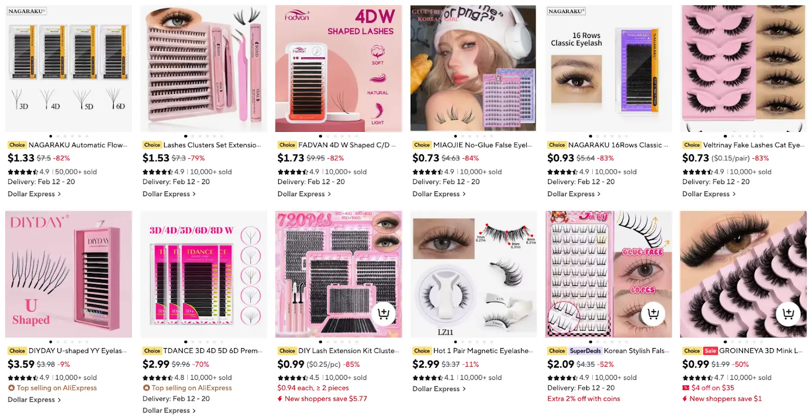  False Eyelashes products