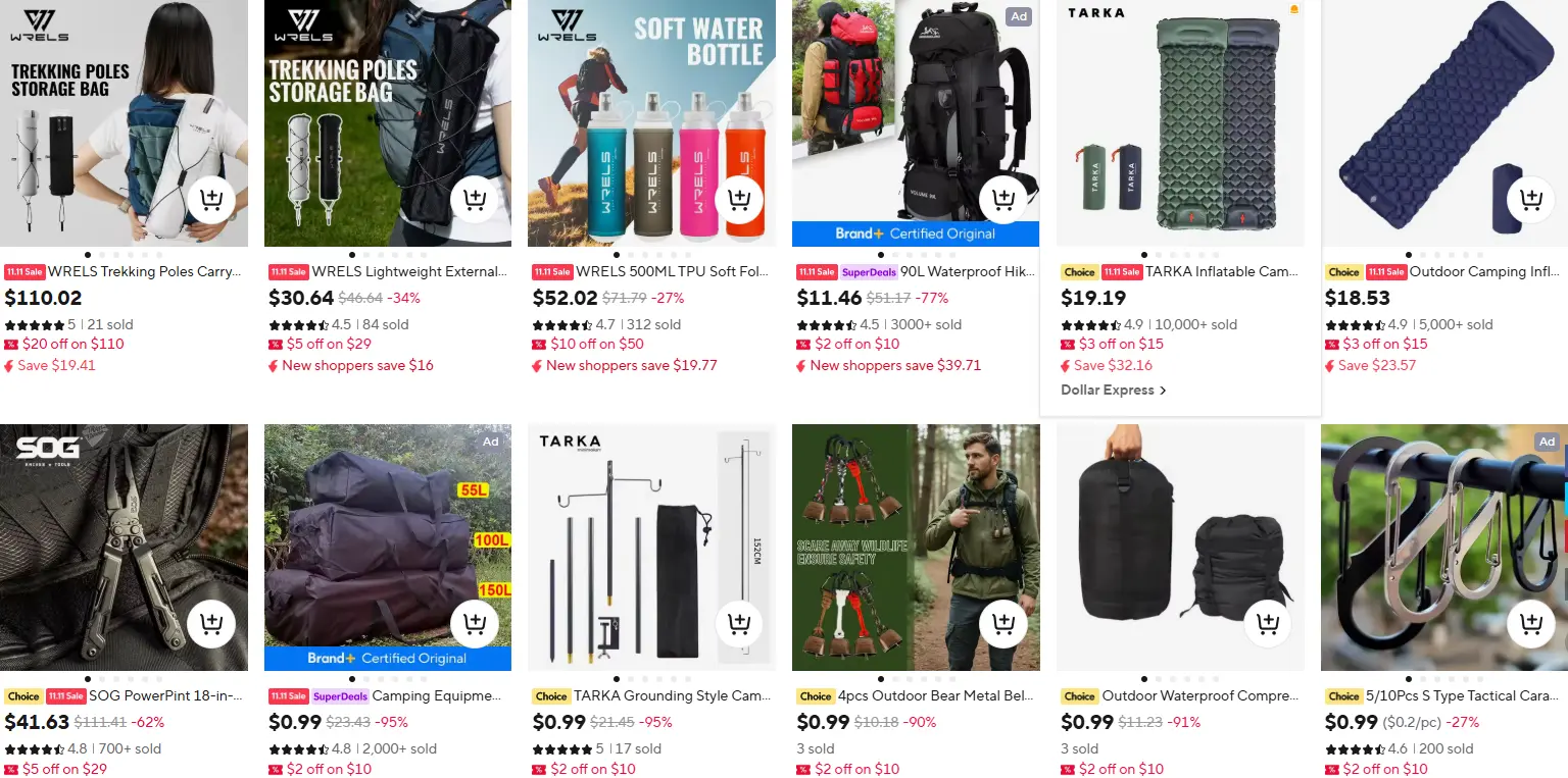 hiking gear products