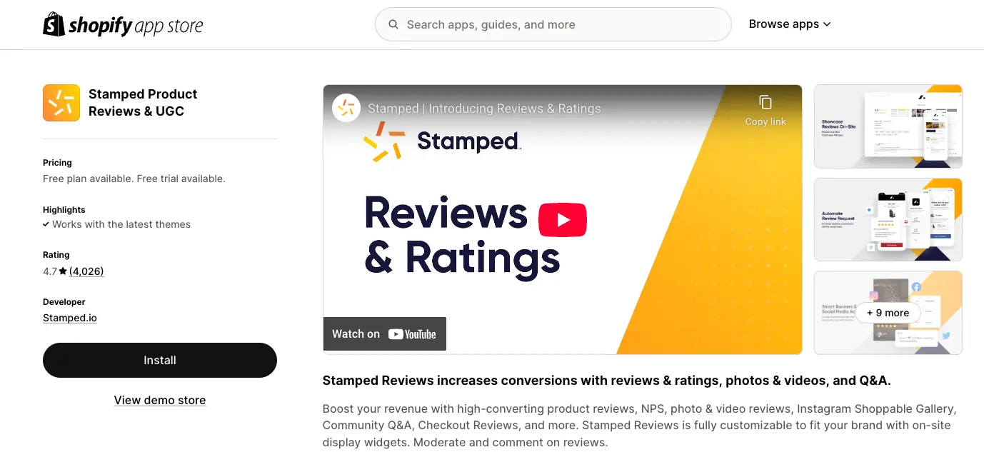 a screenshot of Stamped's app listing