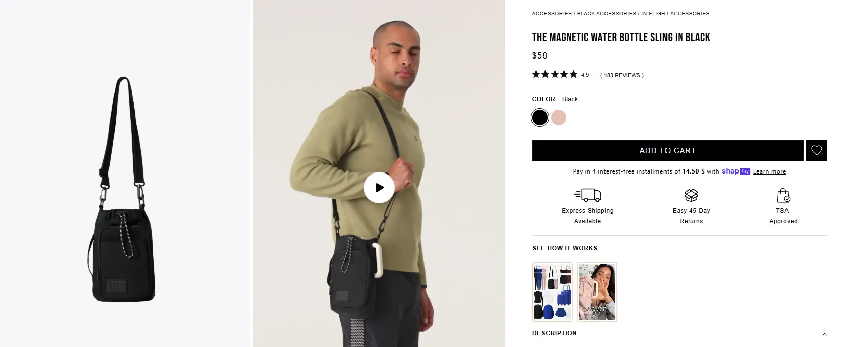 the magnetic water bottle product page