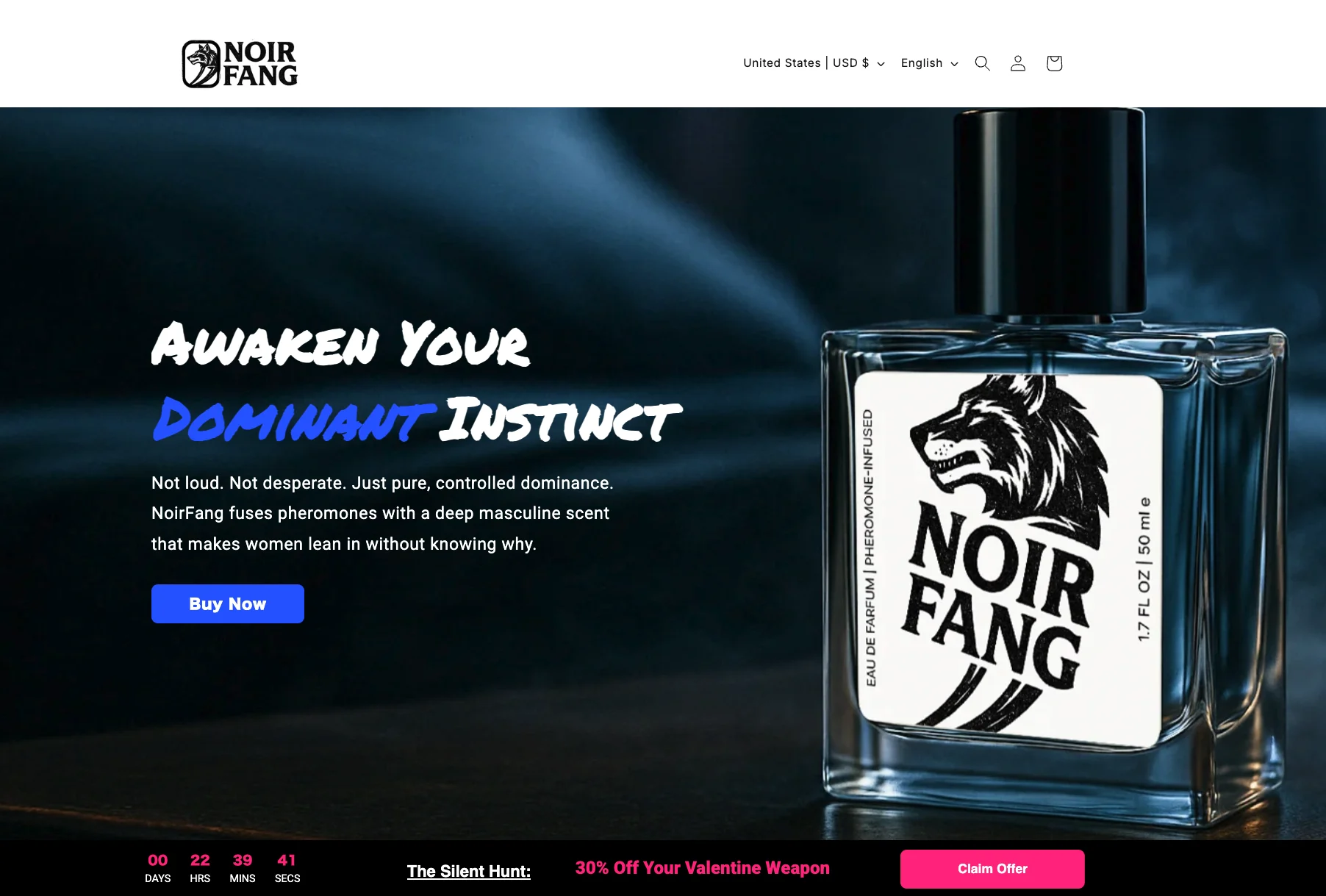 One product store homepage example
