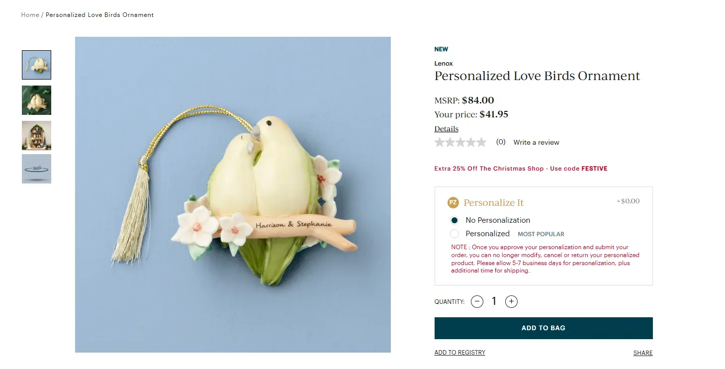 Ornament product website