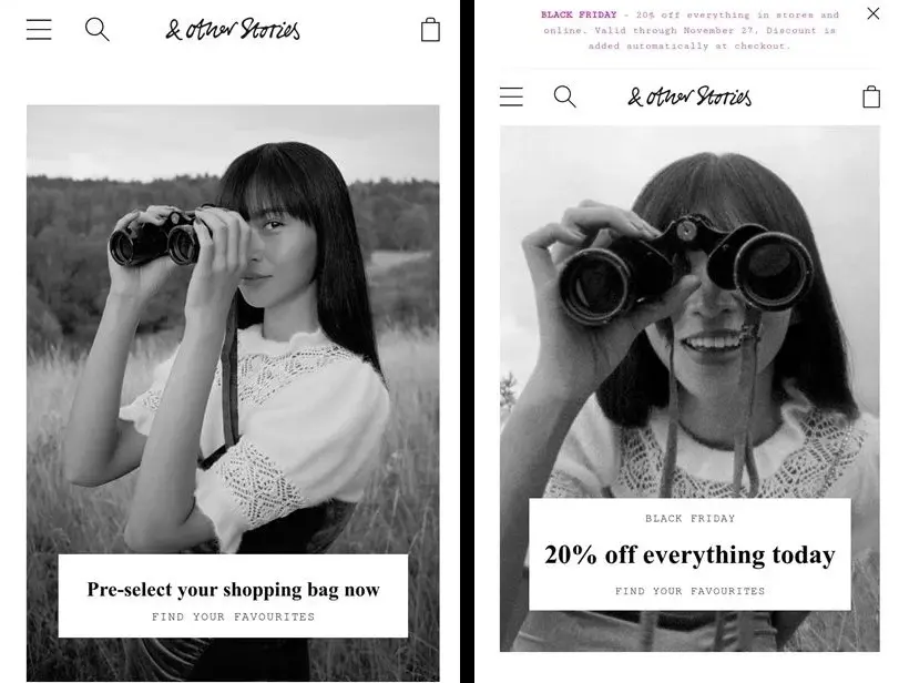 Other Stories' pre order campaign in Black Friday