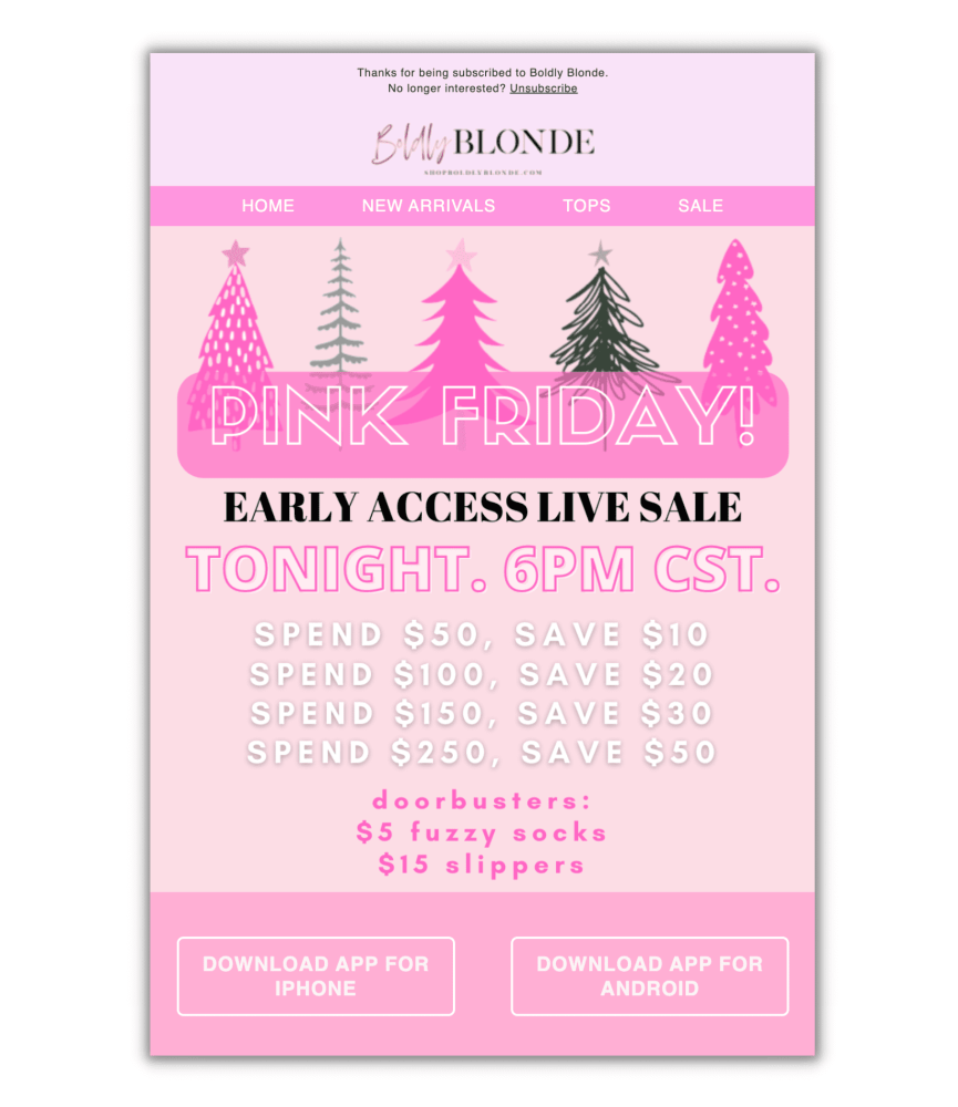 Spend-based discount tier offer example