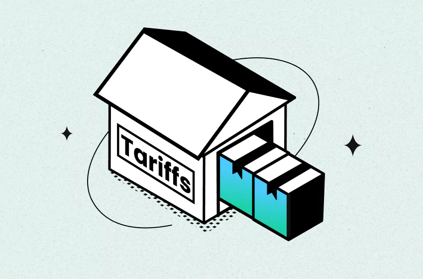 Shipping box labeled tariffs for how to prepare for tariffs as an e-commerce business - by TrueProfit