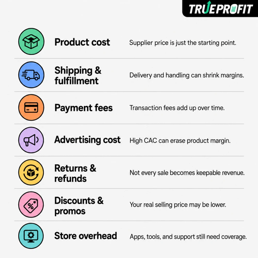 Dropshipping costs breakdown