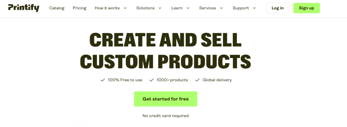 Printify homepage