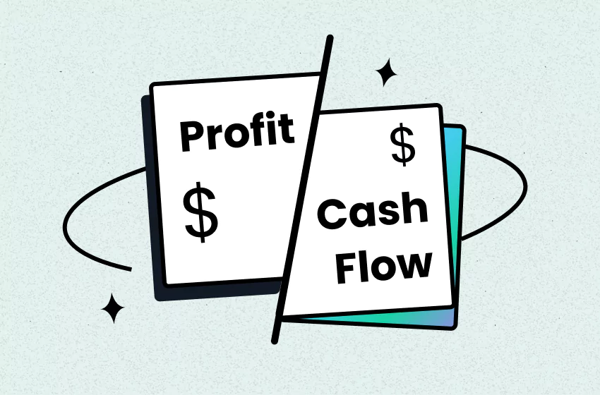 Profit vs cash flow diagram showing key differences explained with examples - by TrueProfit