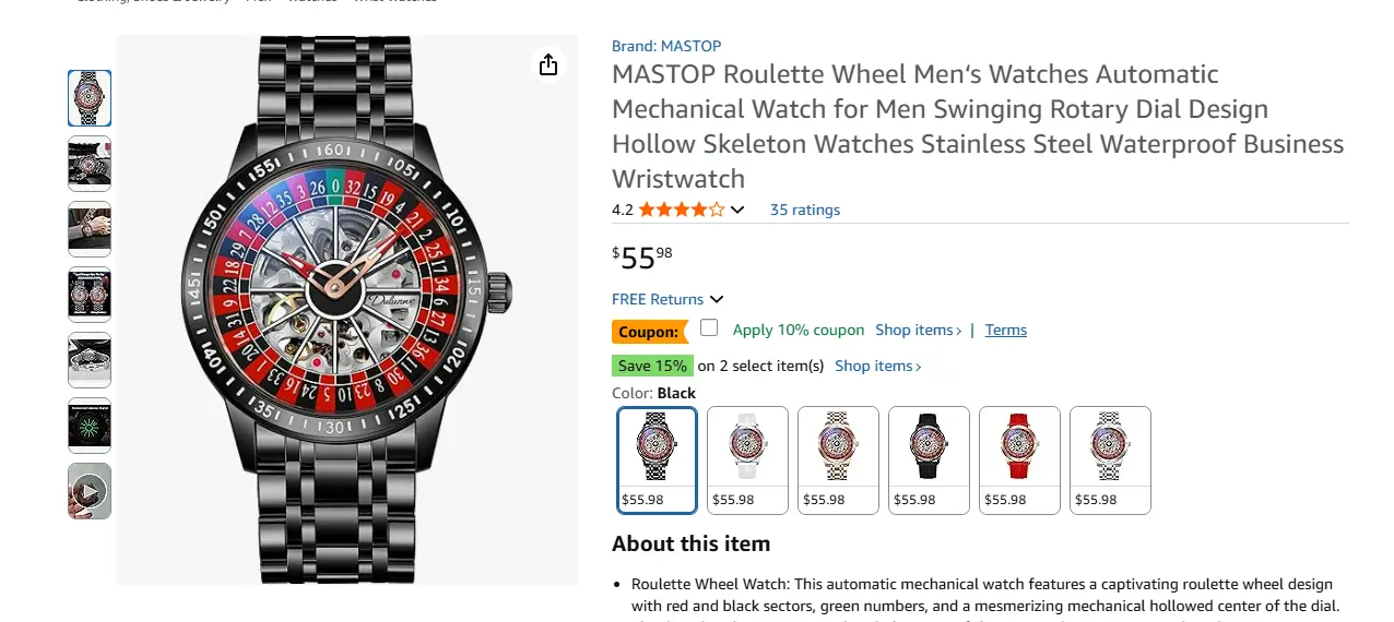 roulette wheel product page