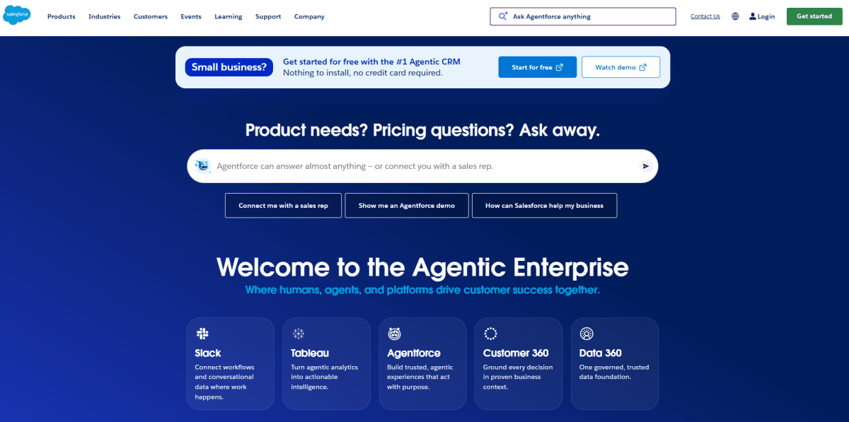 Salesforce homepage