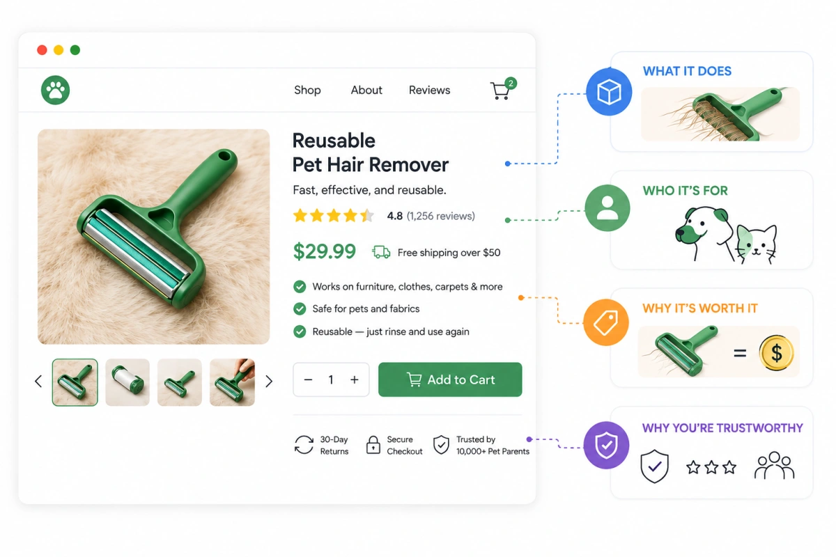 High-Converting Scaling Funnel for a product reusable pet hair remover
