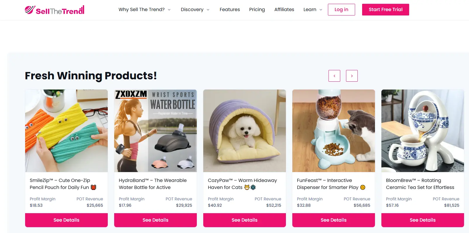 sell the trend app website