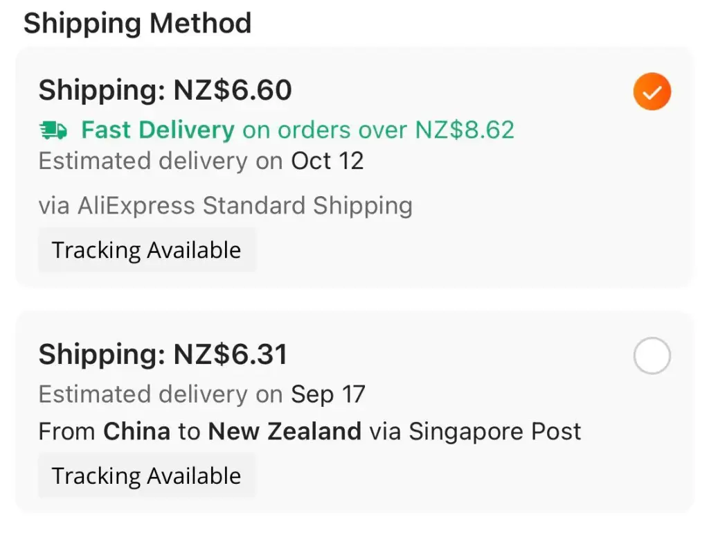 Shipping process