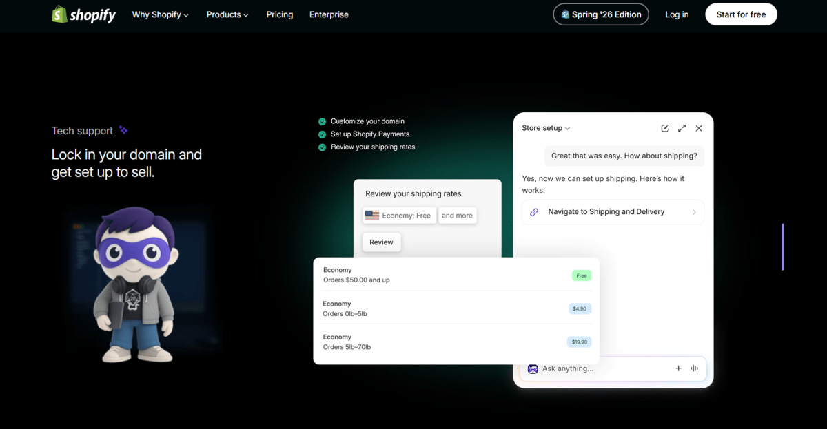Set up your store and start selling page