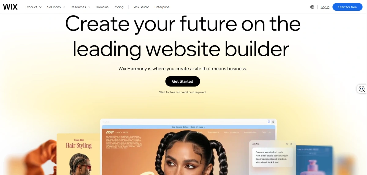 Wix homepage
