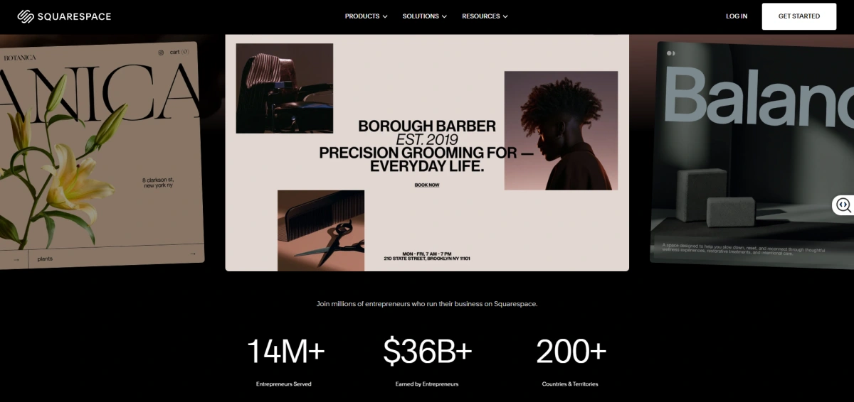 Squarespace homepage