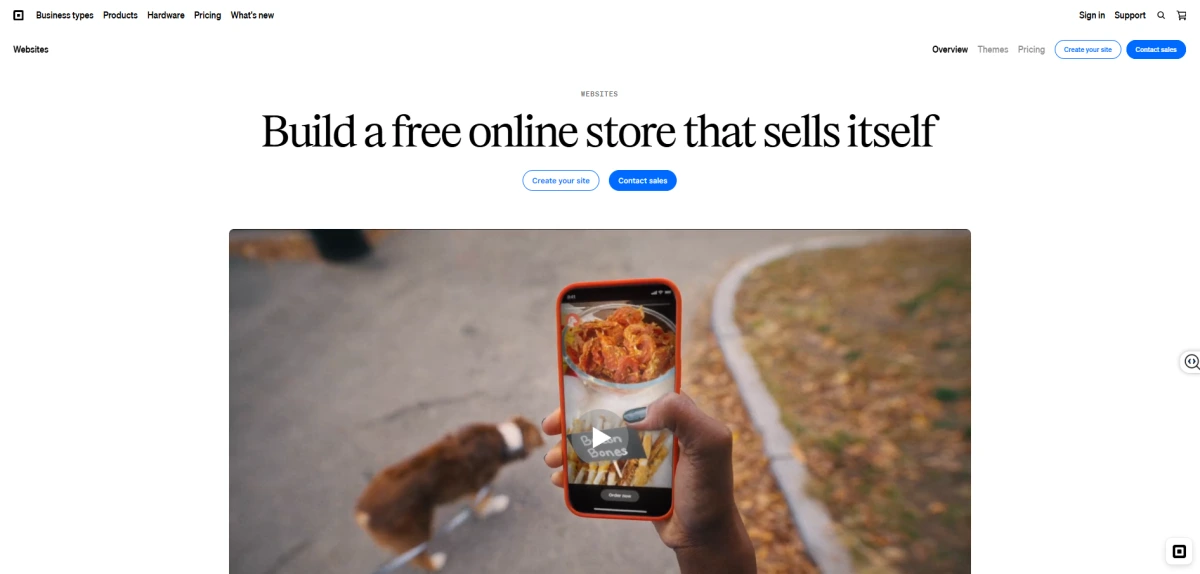 Square Online homepage