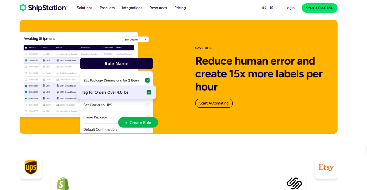ShipStation homepage