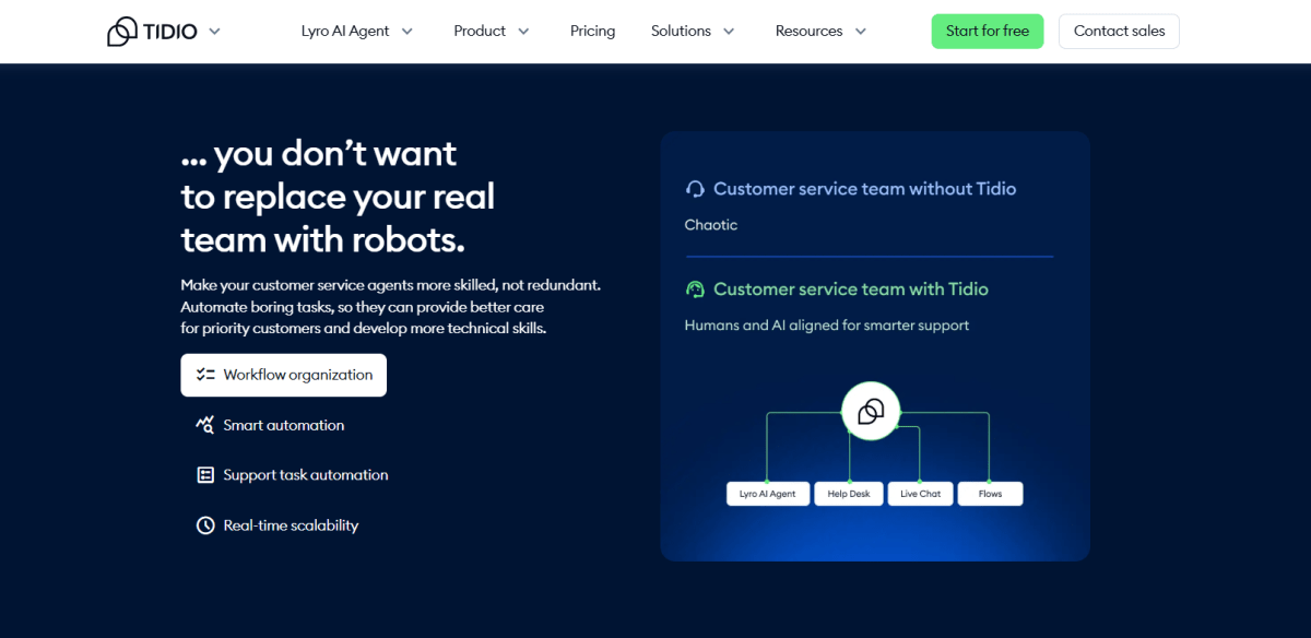 Tidio homepage