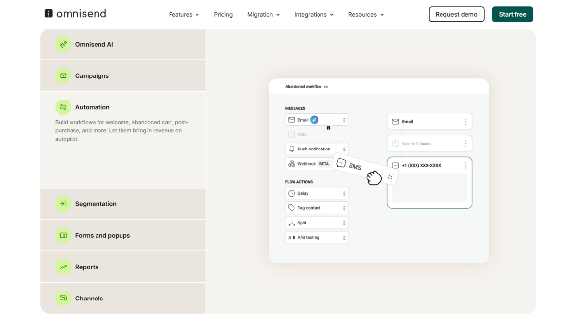 Omnisend homepage