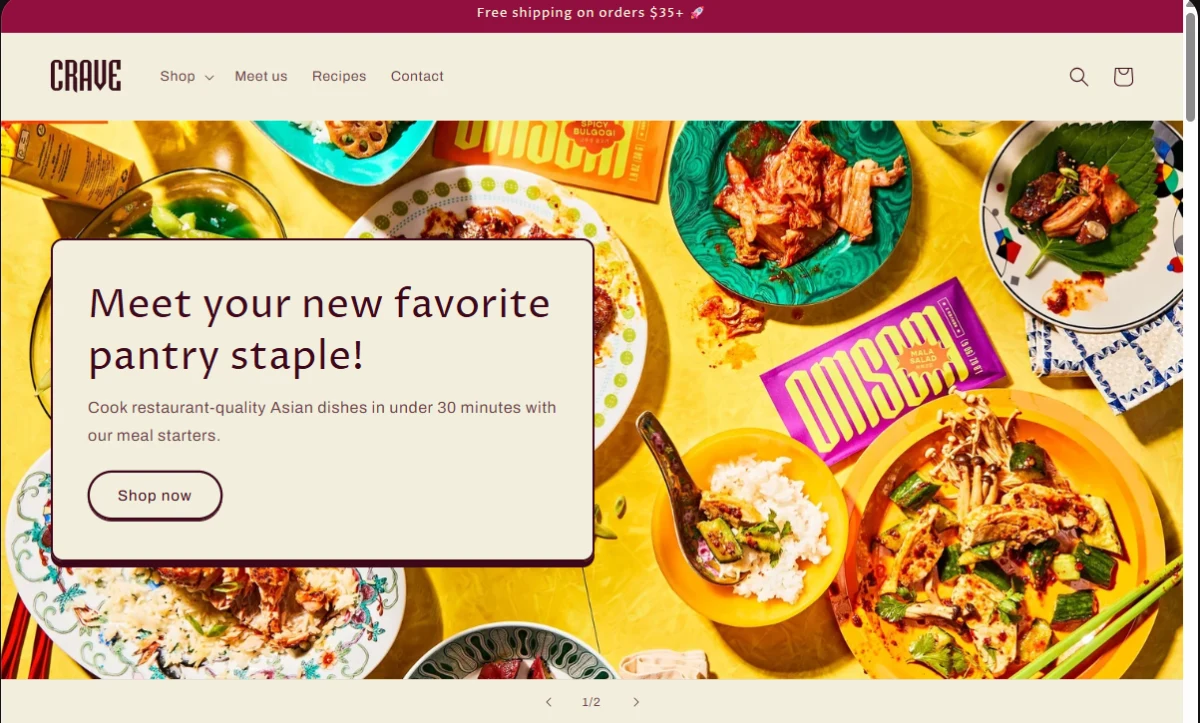 Homepage hero banner example