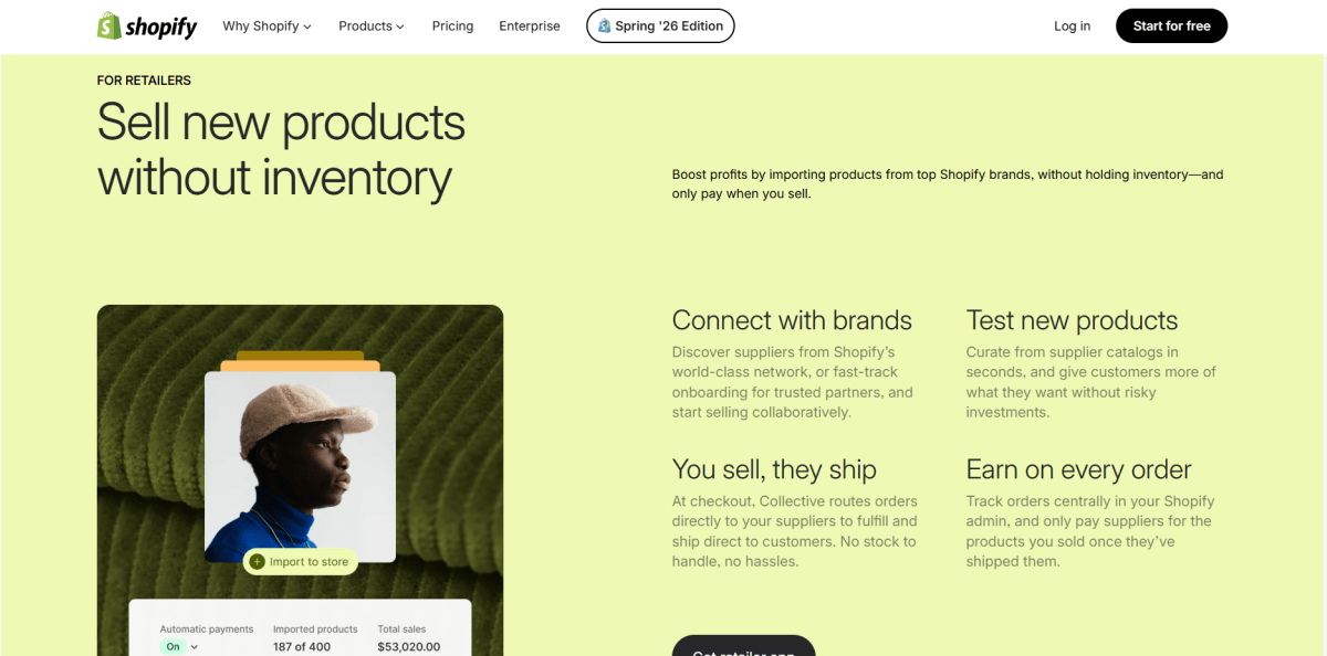 Shopify Collective page