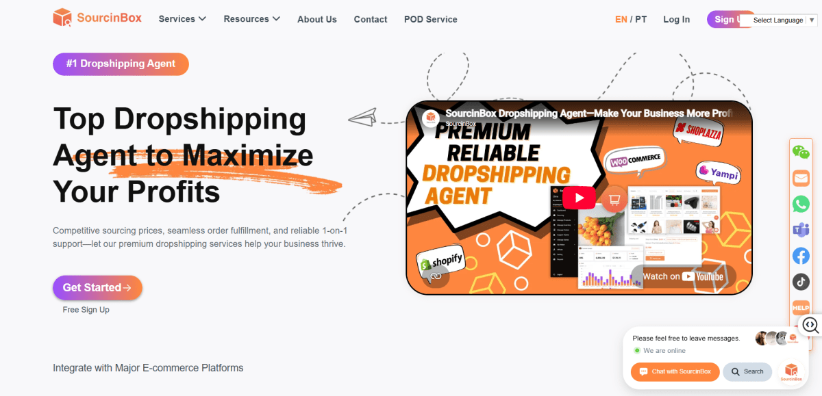 SourcinBox homepage