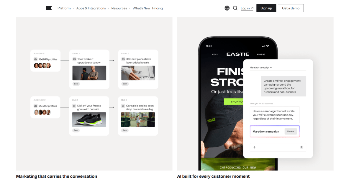 Klaviyo homepage