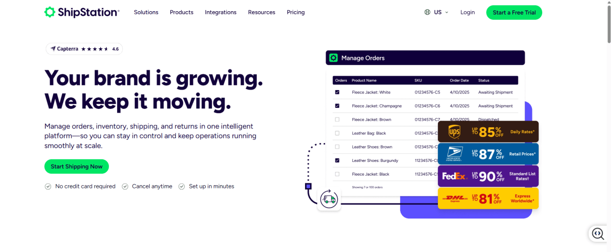 ShipStation homepage