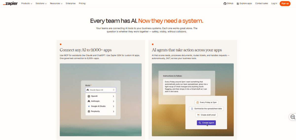 Zapier homepage