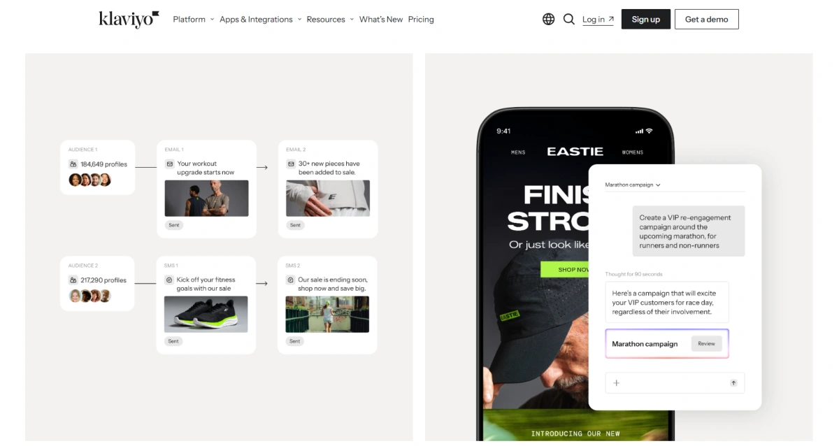 Klaviyo homepage