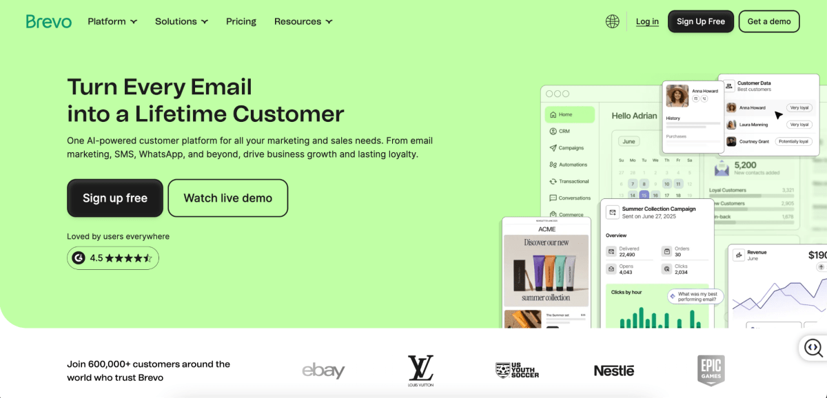 Brevo homepage