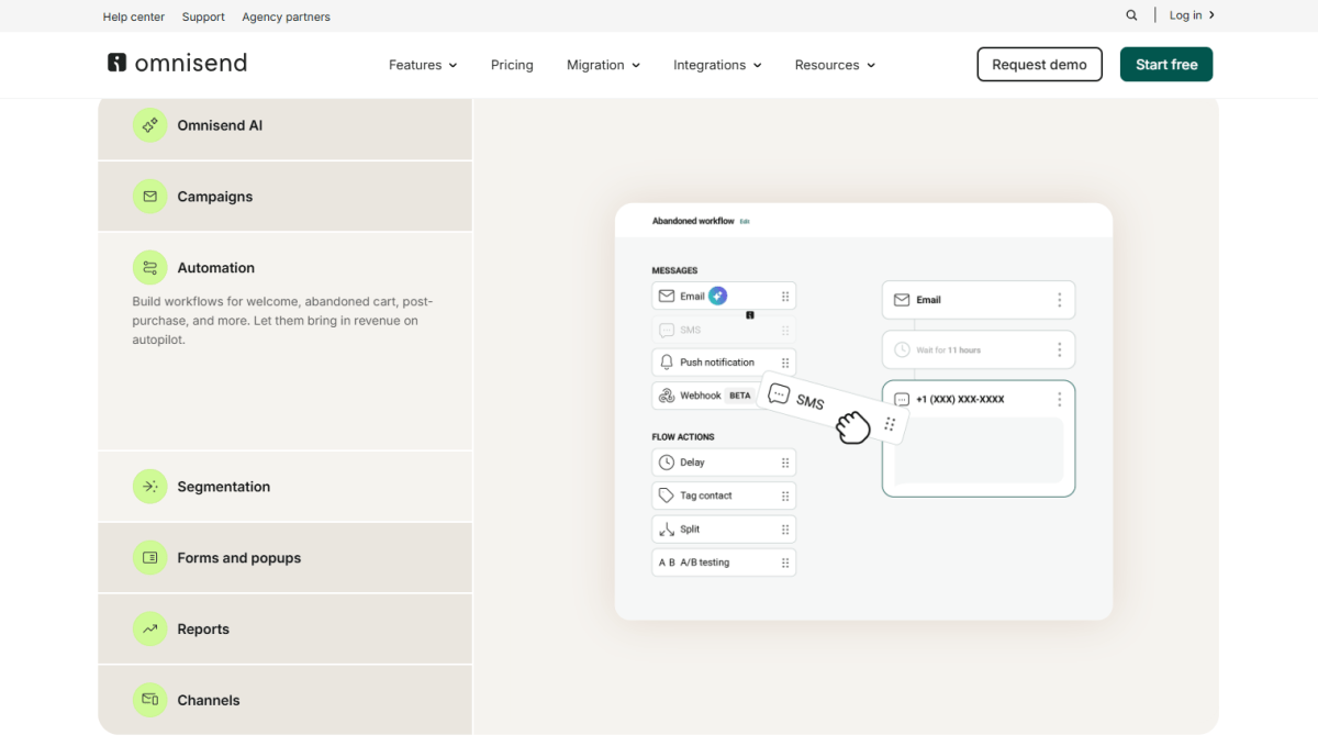 Omnisend homepage