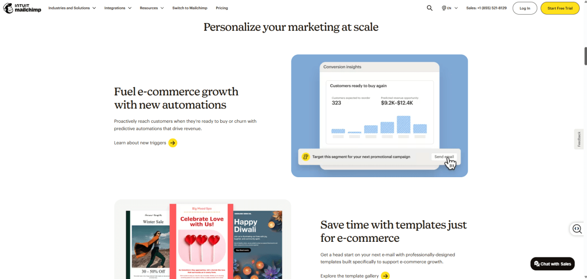 Mailchimp homepage