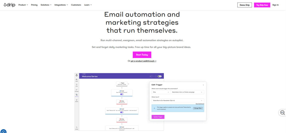 Drip homepage