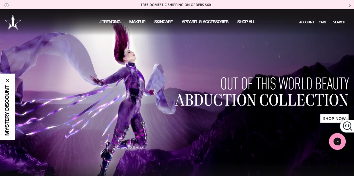 Jeffree Star Cosmetics homepage