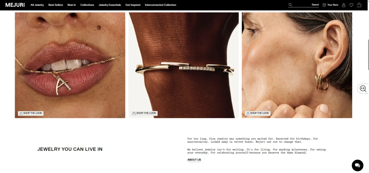 Mejuri Shopify store example